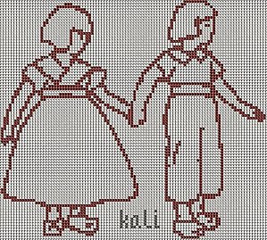 bambini passeggiano - punto croce bambini passeggiano - punto croce