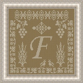 monogramma F a punto croce