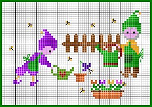 Punto Croce Bambini - Elfi in Giardino