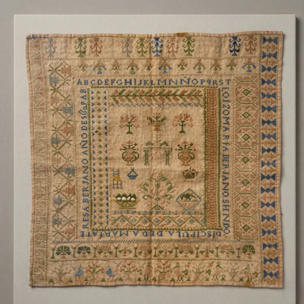 ricamo a punto croce reperto storico museo