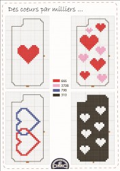 Des-coeurs-par-milliers Schema punto croce custodia smartphone