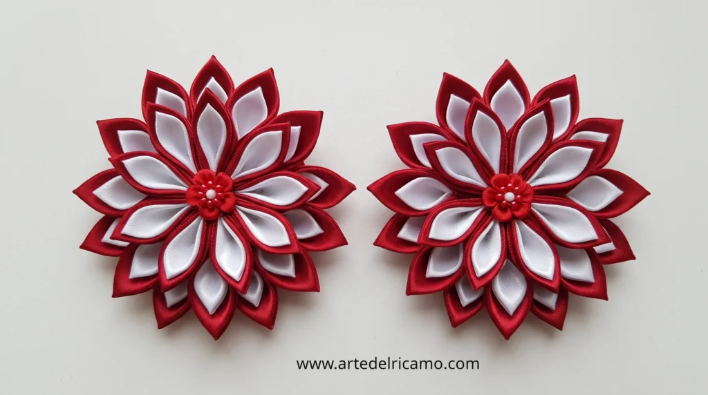 Fiori di raso. Realizzati con materiali per hobbistica nastri di raso