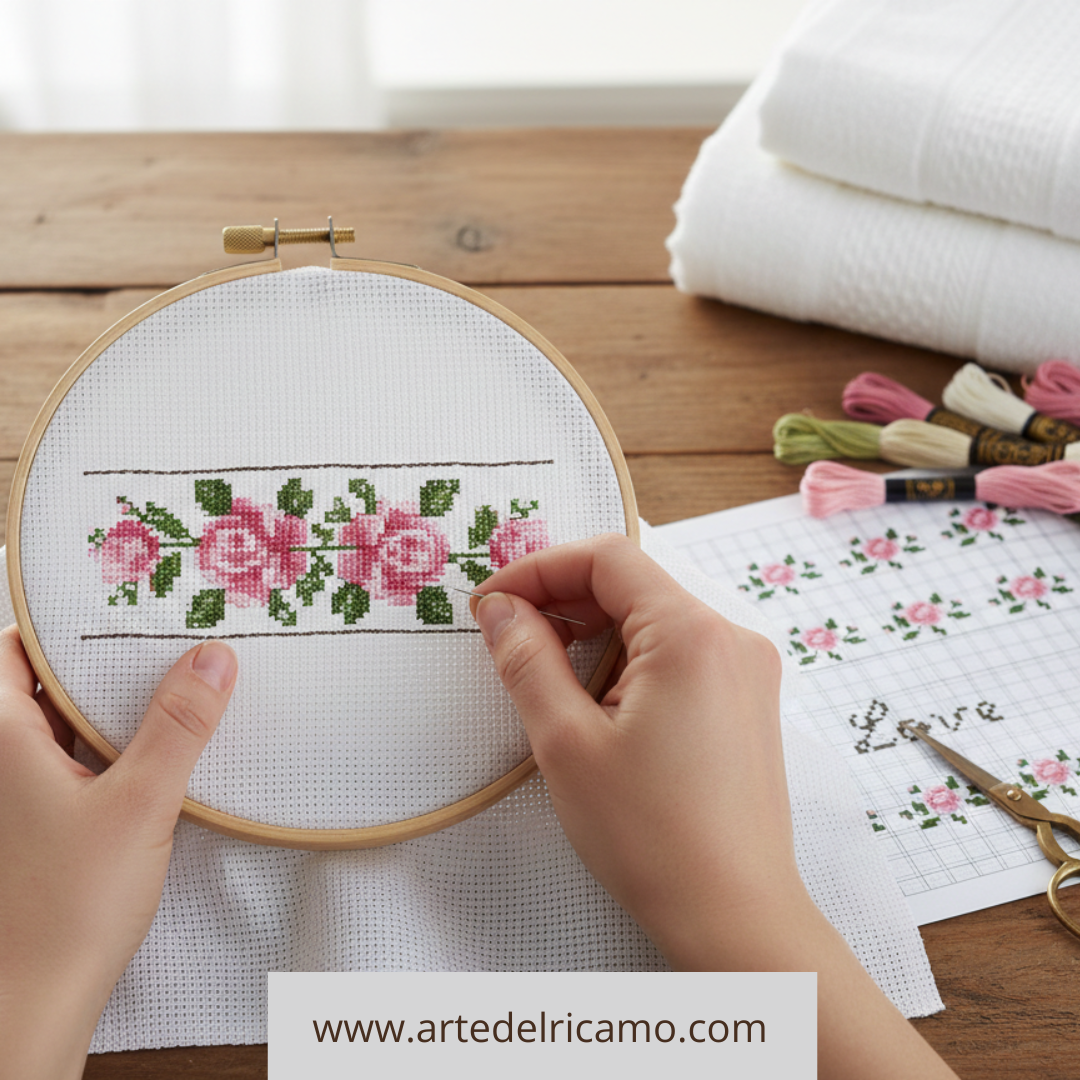 Schema Gratuito a Punto Croce – Rose & Love