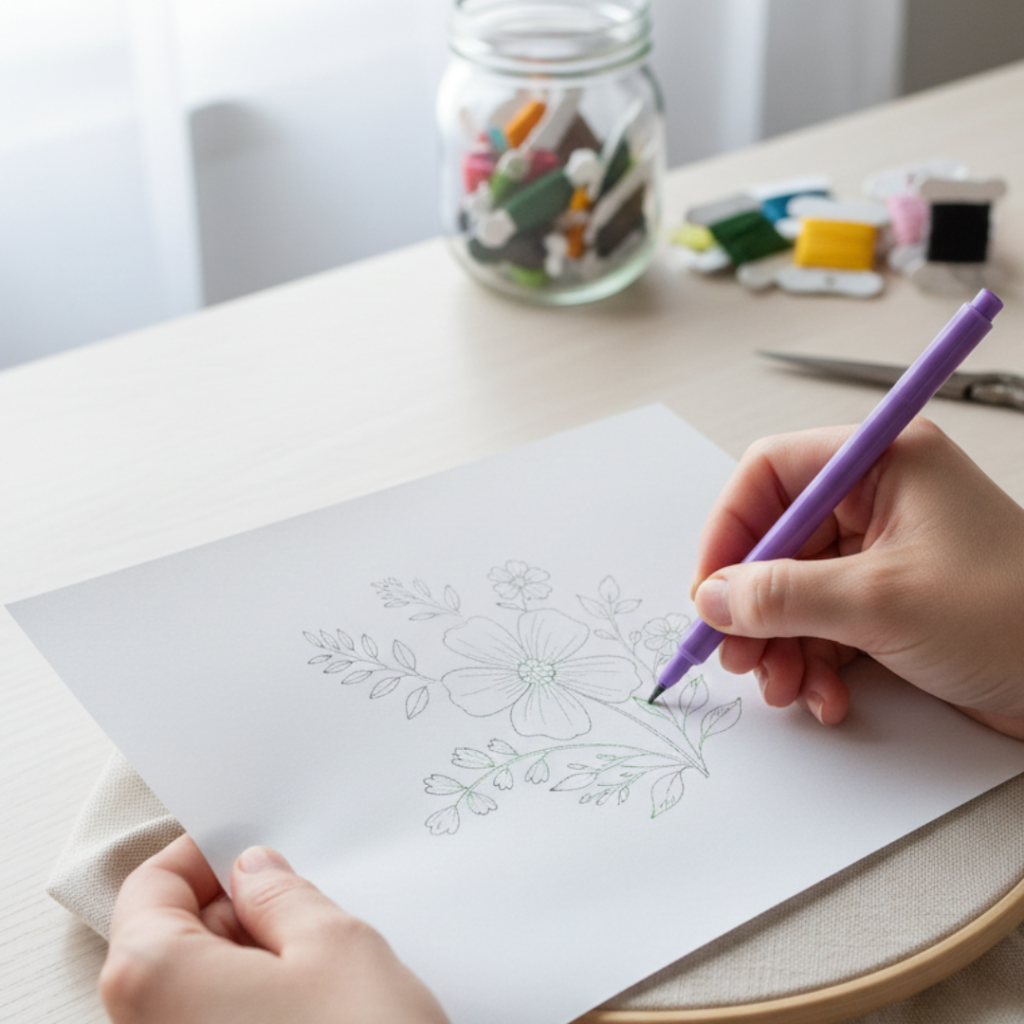 Come stampare e disegnare su di un tessuto per ricamarlo