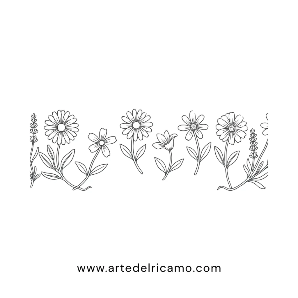 disegni di fiori per realizzare bordo tela aida