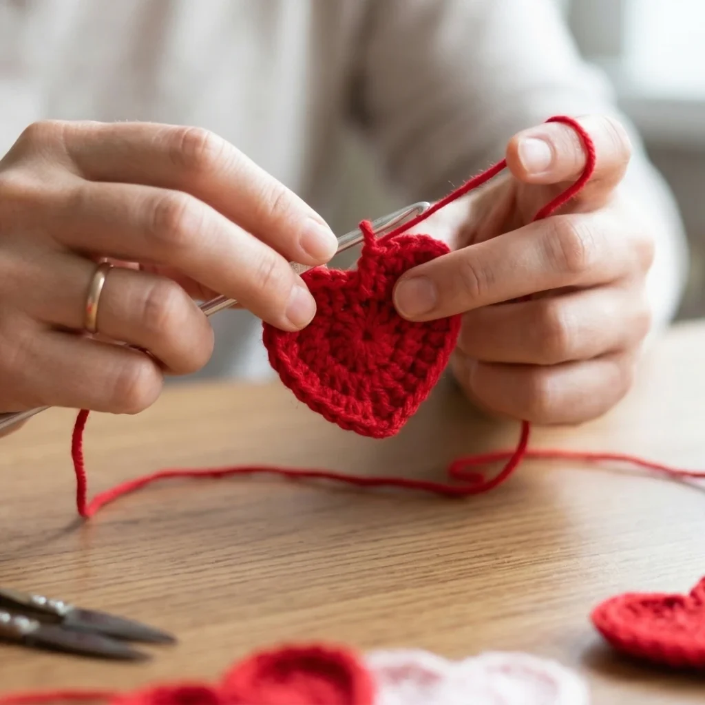 cuore a uncinetto e scelta del filato