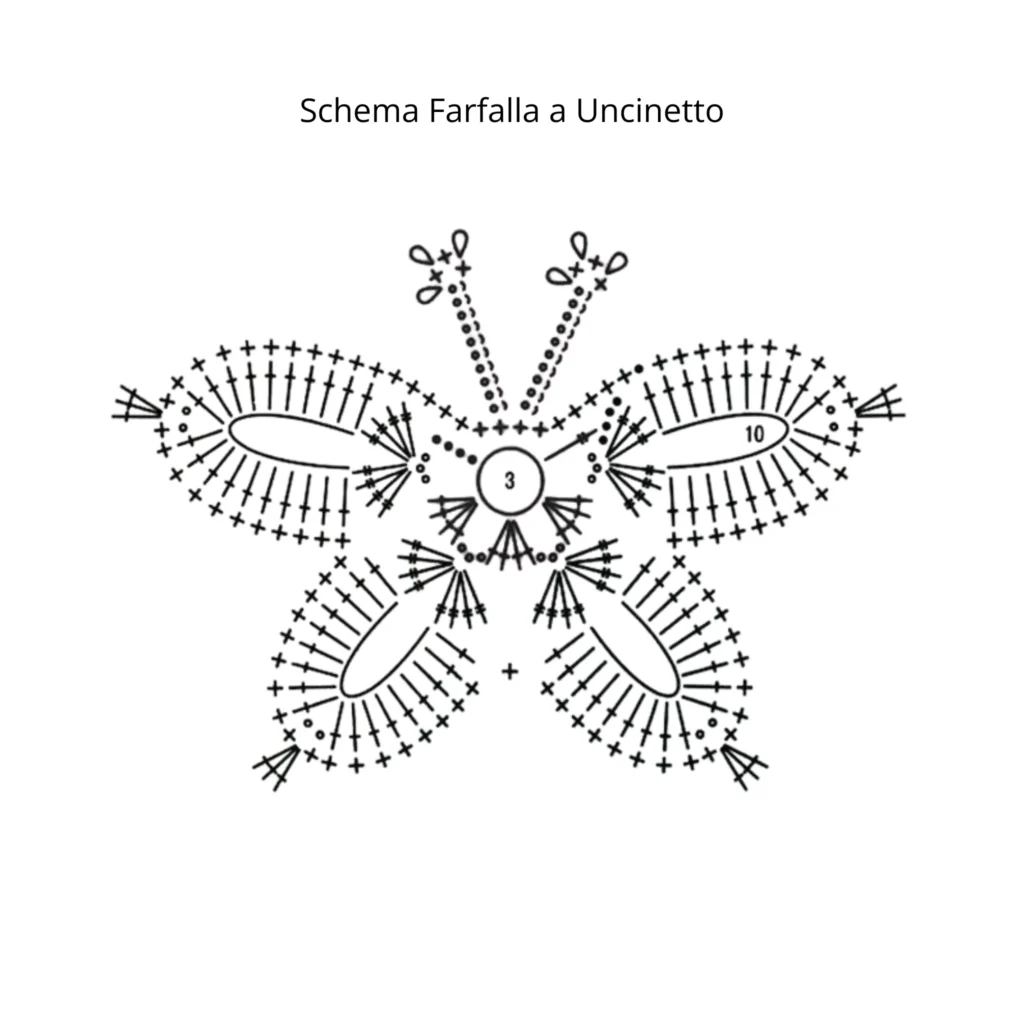 schema farfalla a uncinetto
