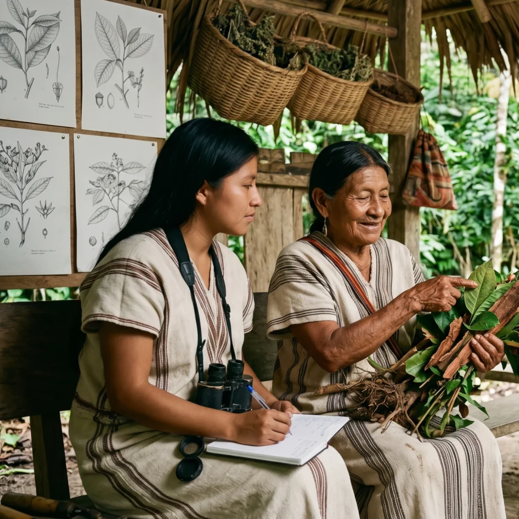 donne con piante naturali per la cura e il rispetto per la natura