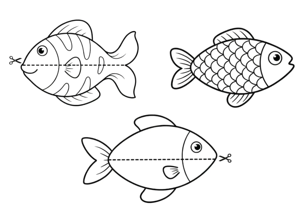 sagoma del pesce da ritagliare e colorare
