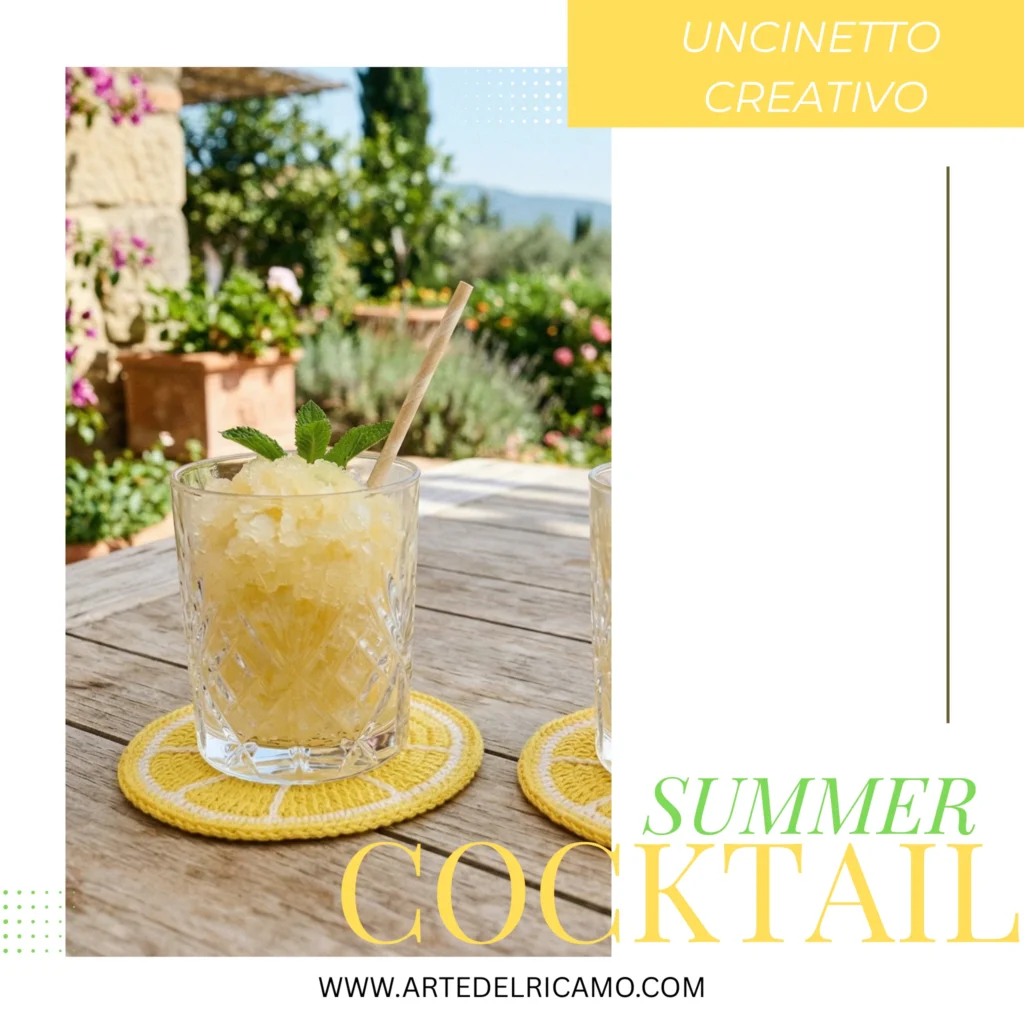 sottobicchieri a uncinetto a forma di limone