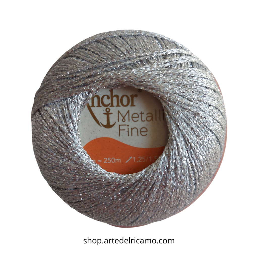 anchor metallic fine gomitolo di filo metallizzato per eleganti lavori all'uncinetto