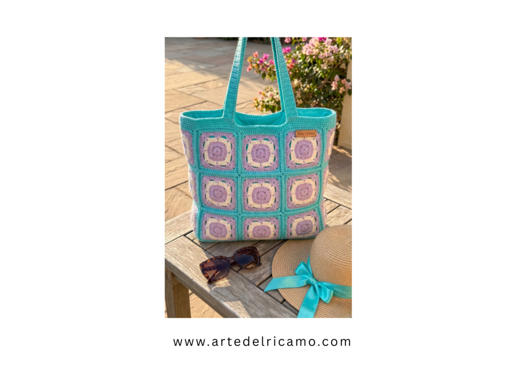 Borsa granny square per il mare