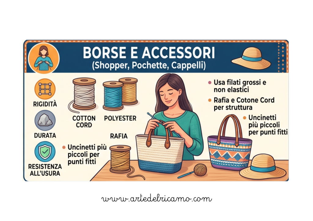 consigli utili sui filati per uncinetto da utilizzare per realizzare borse e accessori