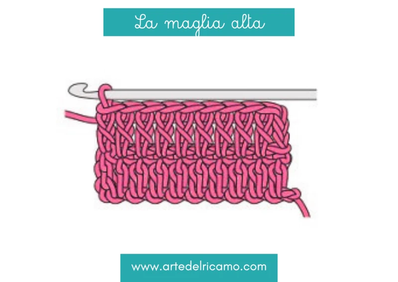 come terminare il secondo giro della maglia alta a uncinetto