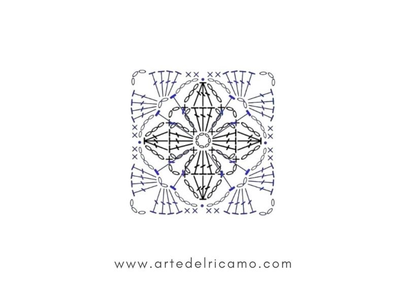 schema a uncinetto della piastrella fiore