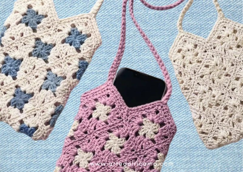 borsetta a uncinetto granny square
