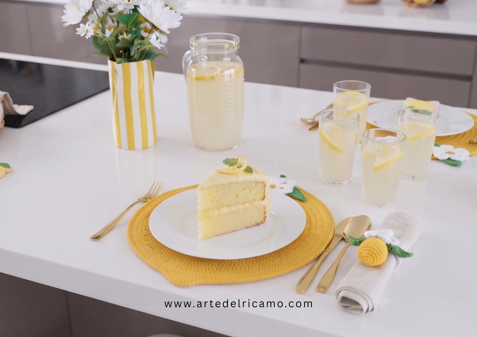 sottopiatto a uncinetto a forma di limone