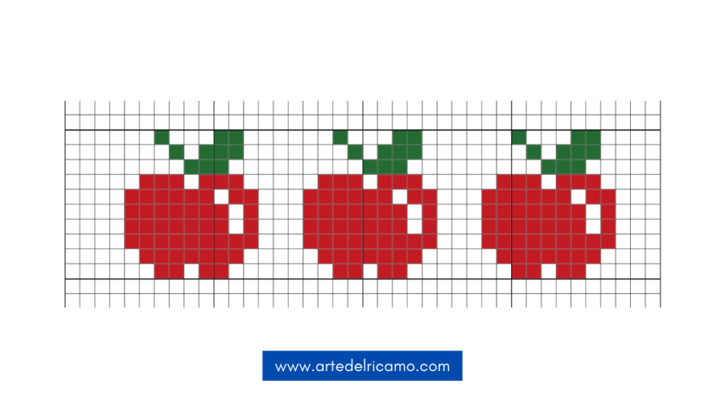 schema piccole mele a punto croce