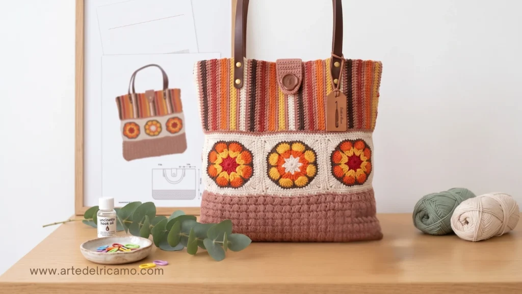 borsa a uncinetto granny